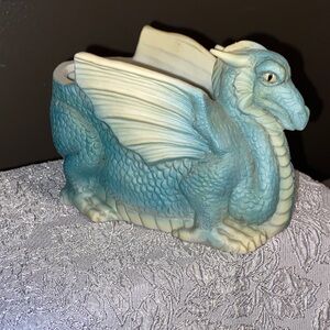 Blue Dragon Porcelain Figurine/Planter/Holder (House Dragon)
